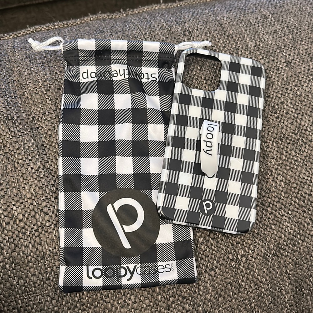 Loopy iPhone 12 Pro case in buffalo plaid